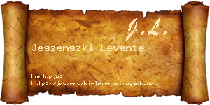 Jeszenszki Levente névjegykártya